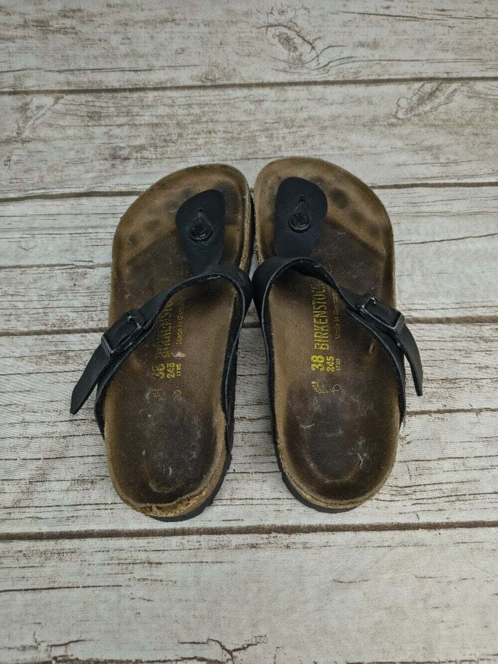Birkenstock Gizeh Black Sandals Women Size 38 - Picture 3 of 5